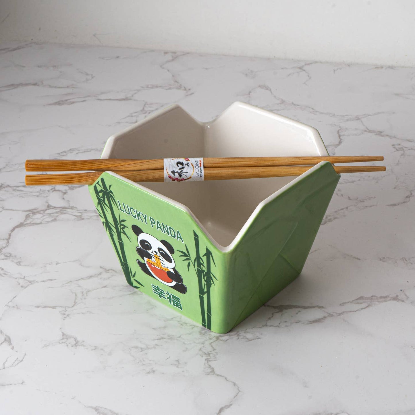 Urban Tokyo - 16oz 5"W x 4"H Takeout Box Serving Bowl With Chopsticks Panda (1/24)