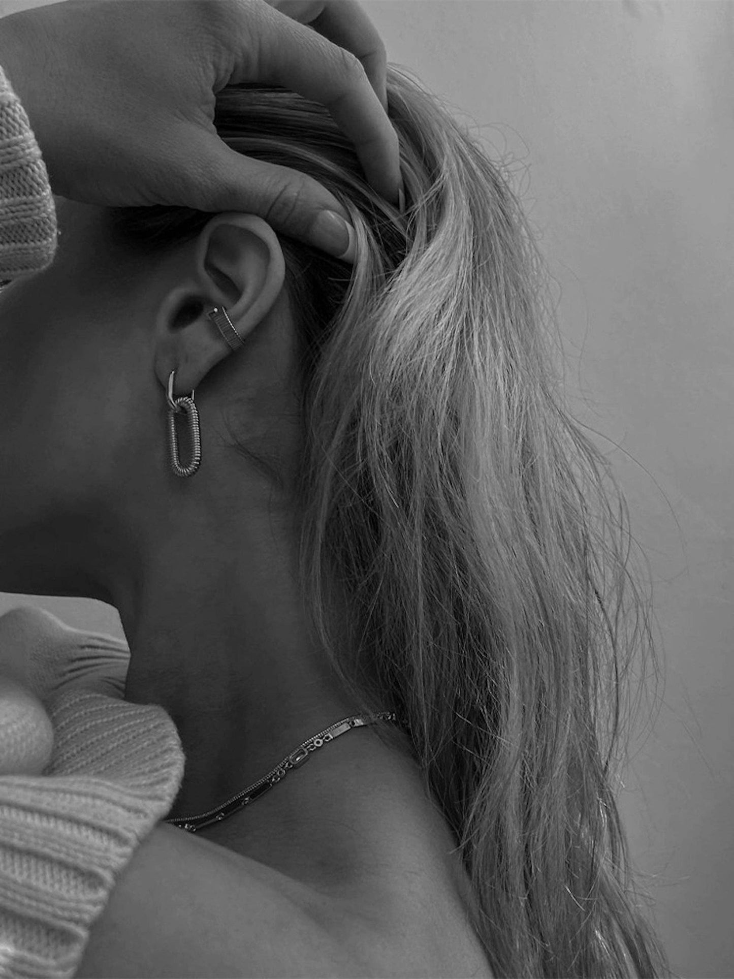 Cici’De Jewelry Amsterdam - Minimalist Bold Chain Large Drop Earrings