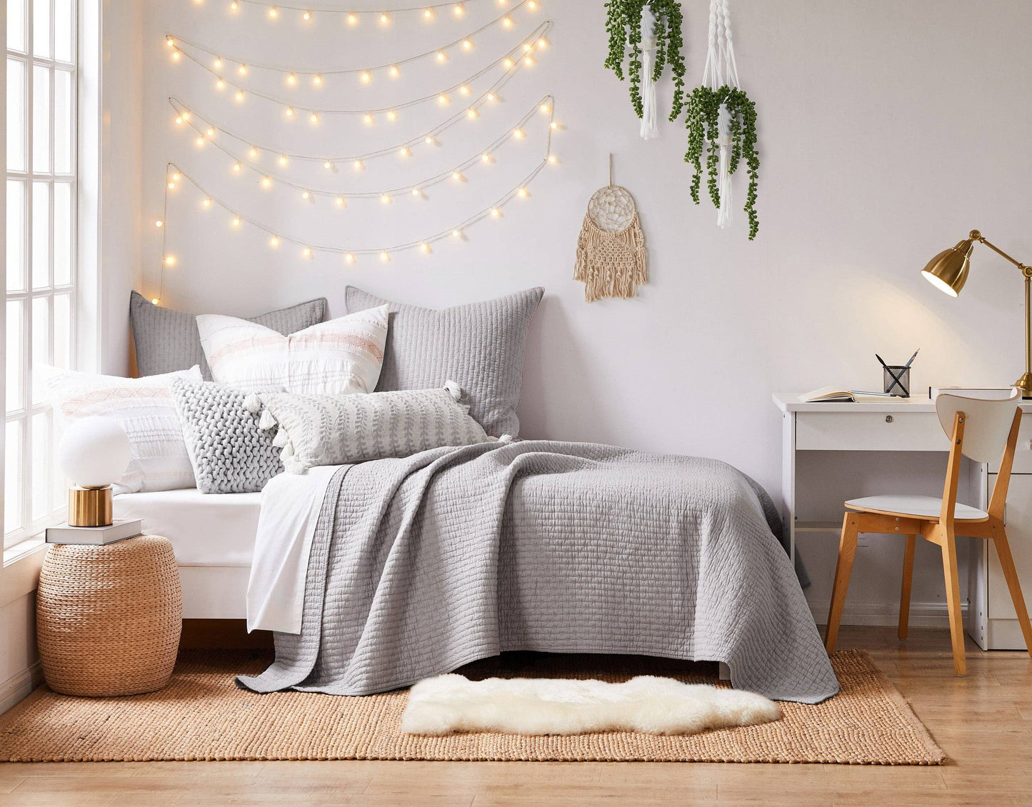 Levtex Home - Cross Stitch Quilt Set: Sage / King/Cal King