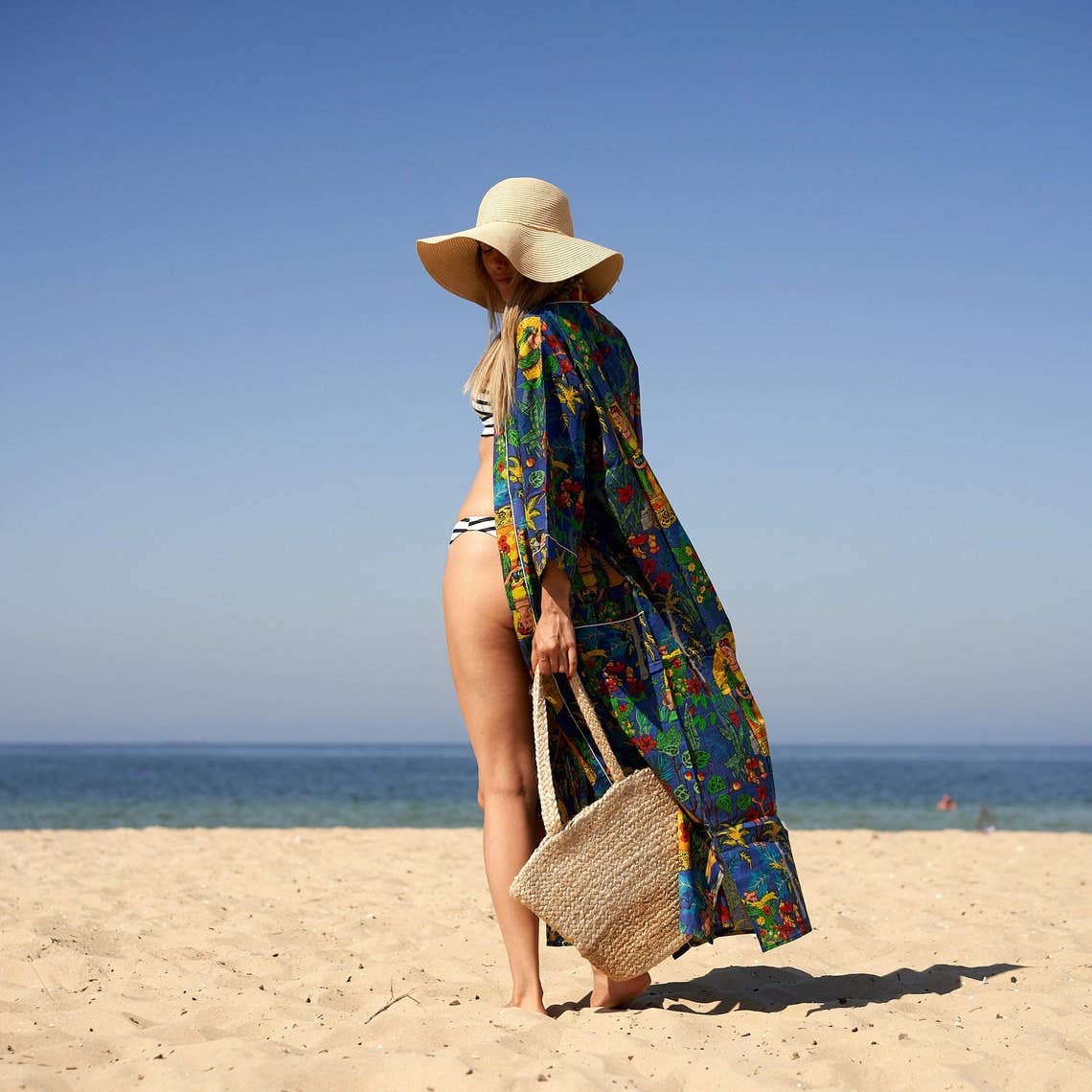 Linen Connections - ‘Frida Folklore’ 100% Cotton Kimono Robe