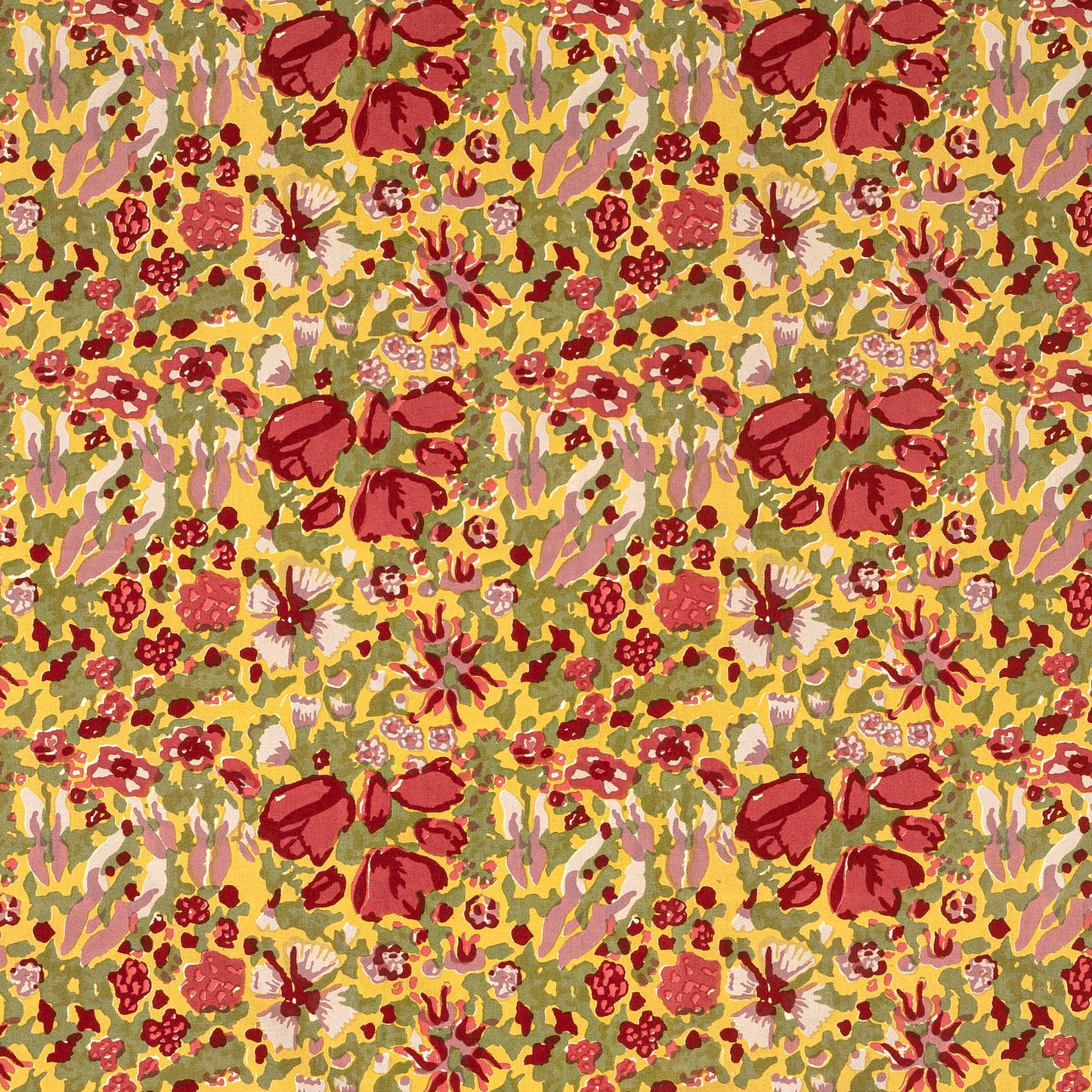 Couleur Nature - Jardin Red & Green | French Tablecloths: 71" x 128"