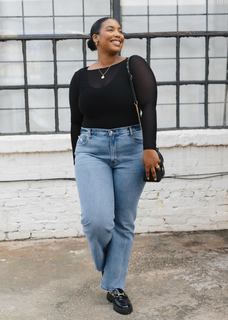 ELIETIAN - Sheer Long Sleeve Top: Regular