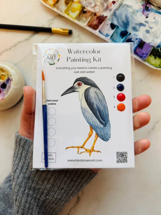 Landa Ruen Art - Night Heron Watercolor Kit