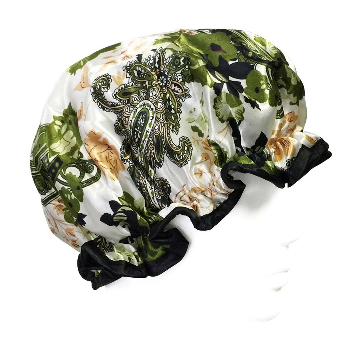 Wrapables.com - Wrapables Trendy Satin Shower Cap: Twilight Leaves