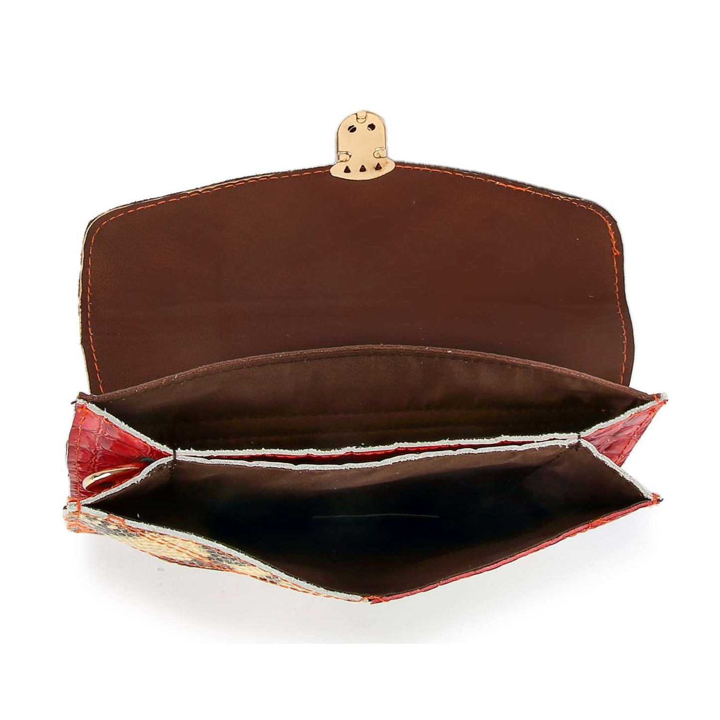 Handbag Express - Genuine Leather Patchwork Snakeskin Accented Shoulder Bag: Multi 2