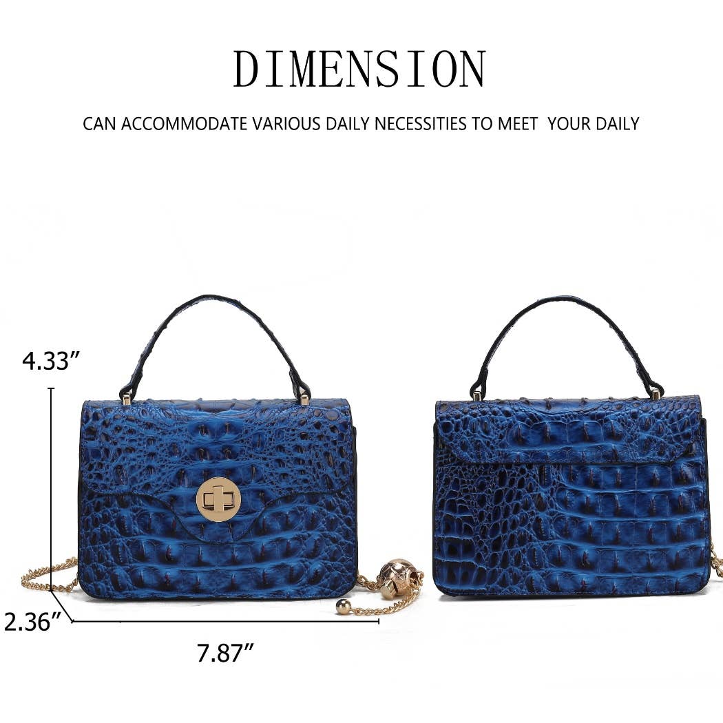 MKF Collection - MKF Mae Women's Mini Crossbody Stylish Vegan Leather Bag.: Royal Blue