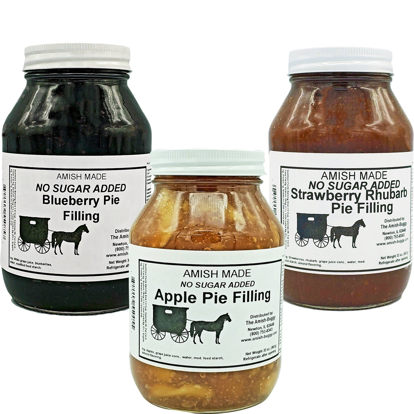 Arndt's Fudgery LLC - Amish Pie Filling - 32 Oz Jar: No Sugar Added Apple