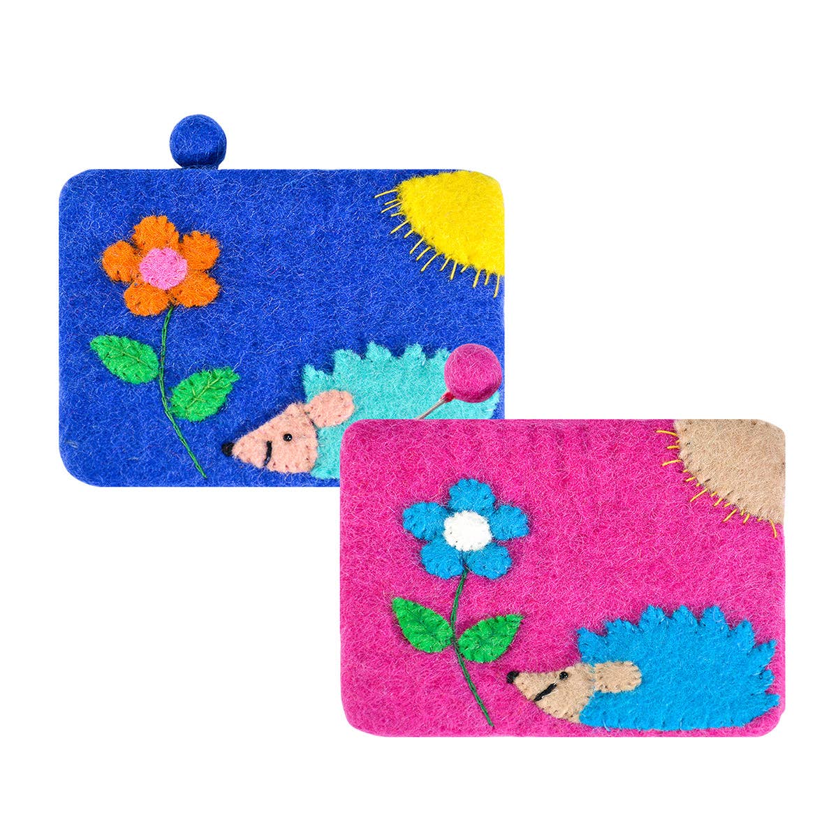 BNB Crafts Inc. - Hedgehog and Flower Coin Purse: Purple