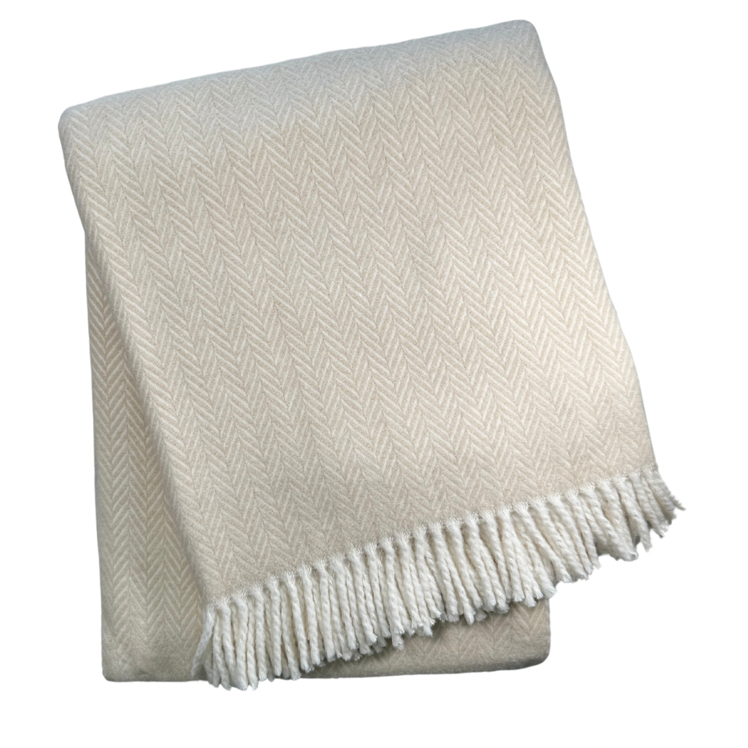 A Soft Idea - 355 - Herringbone Plush Throw: Stone