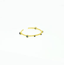 Load image into Gallery viewer, Schmuckoo Berlin - Gold Cuff Bangle - Blue Iolite