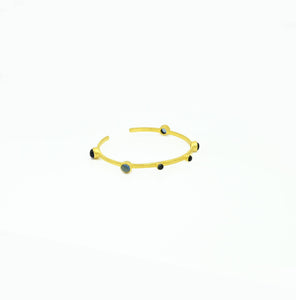 Schmuckoo Berlin - Gold Cuff Bangle - Blue Iolite