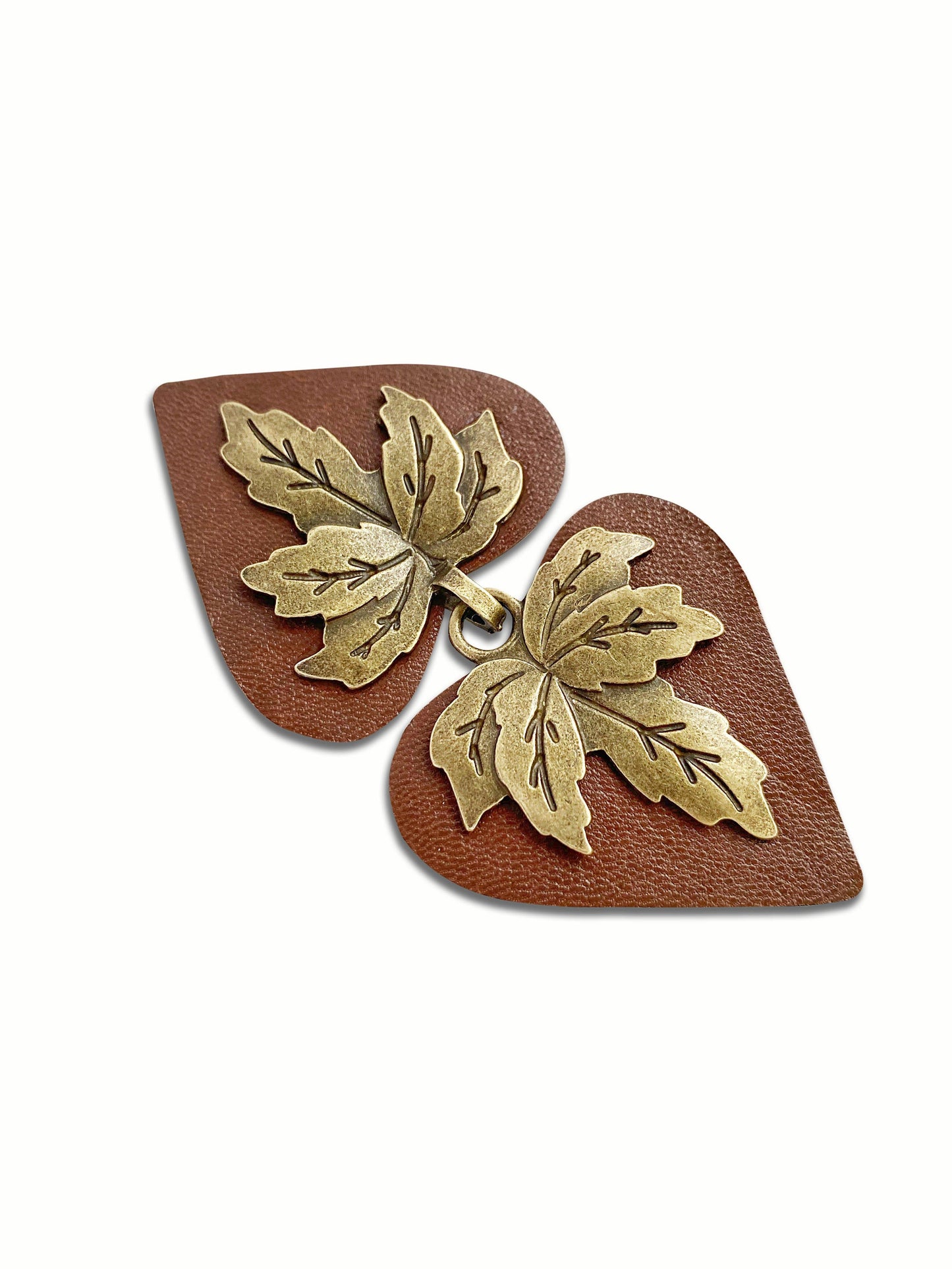 KardiKlips - Cinch Clips for Clothes - Boho Style Leaves & Leather Clasps