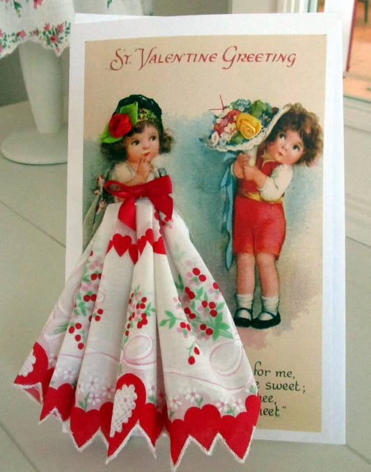 MOMENTS IN THYME - Valentine Flowers Keepsake Hankie Card
