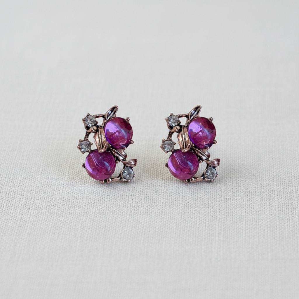 camilla dovey - Vintage Floral Geometric Earrings