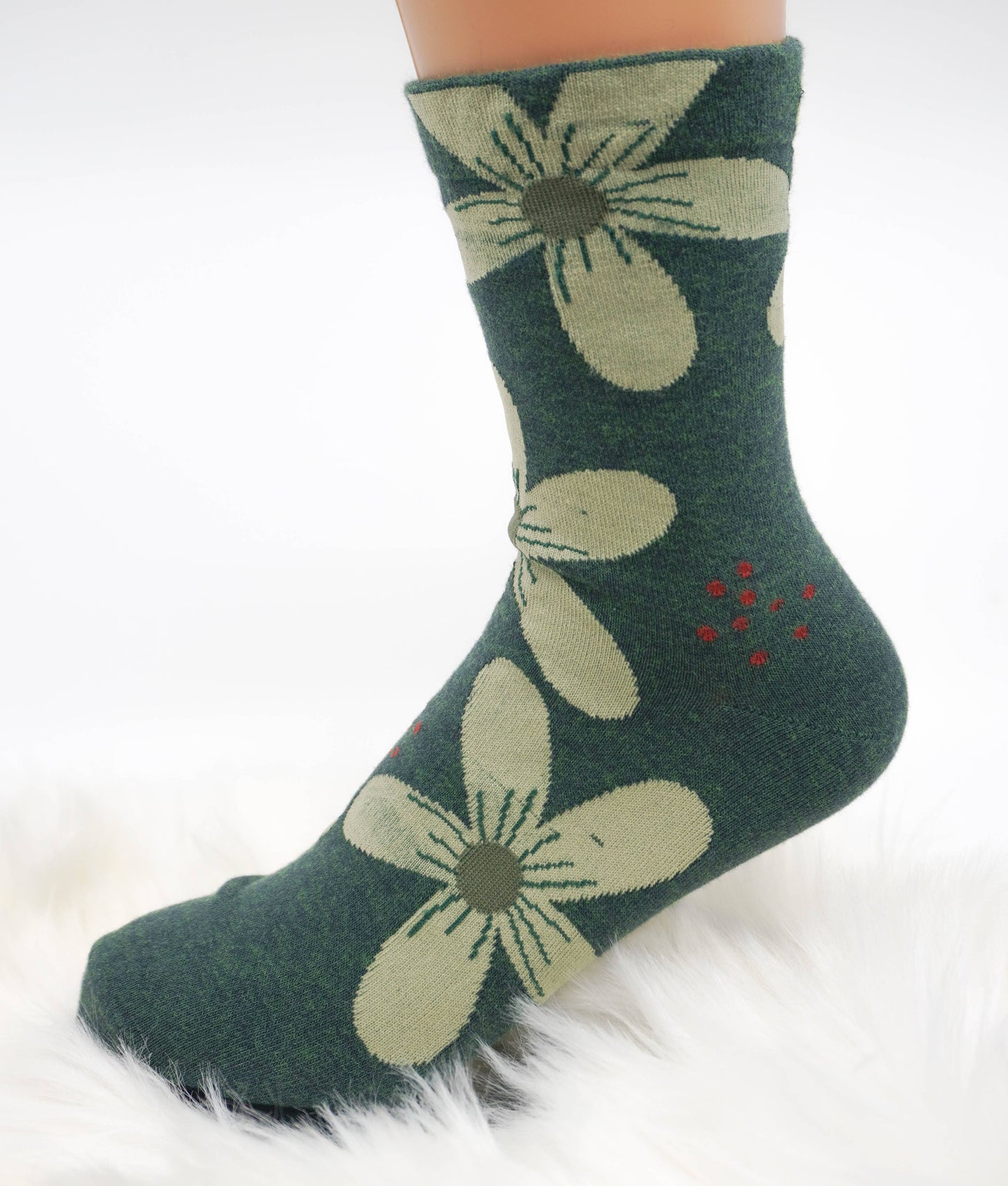 Comfortarians - Floral Cotton Socks For Women | Women's Big Flower Socks: Black