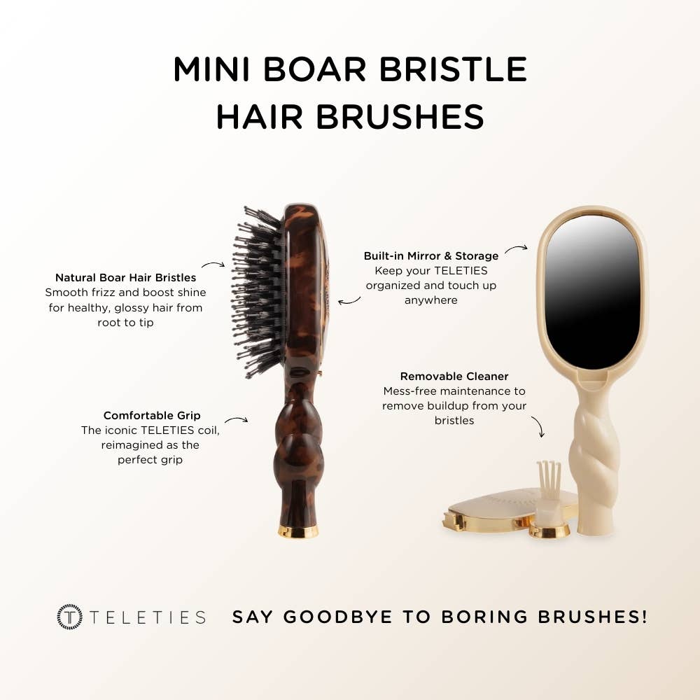 TELETIES - Mini Boar Brush | Tortoise