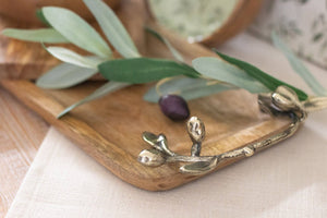 Audrey's - Mango Wood Tray - Olive Branch Handle (PC)