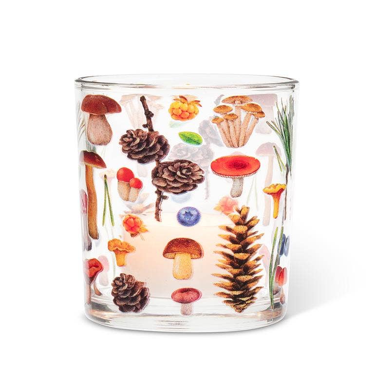 Abbott - Mushrooms & Pinecones Votive-3"H