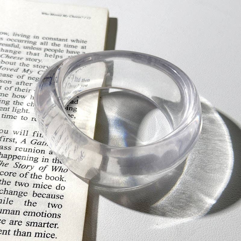 Dipped Shop - Irregular Wide Acrylic Simple Bracelets DP25B586: C