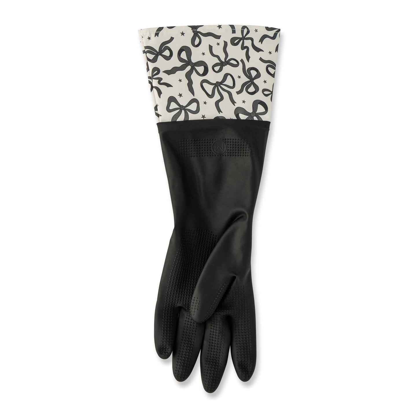 Core Home - 1 Pair Fashion Latex Dish Gloves - Black/Bows