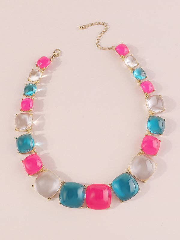 UZ Wholesale Store - Geometric Necklaces Accessories Dainty Necklace: FUSCHIA / One_size