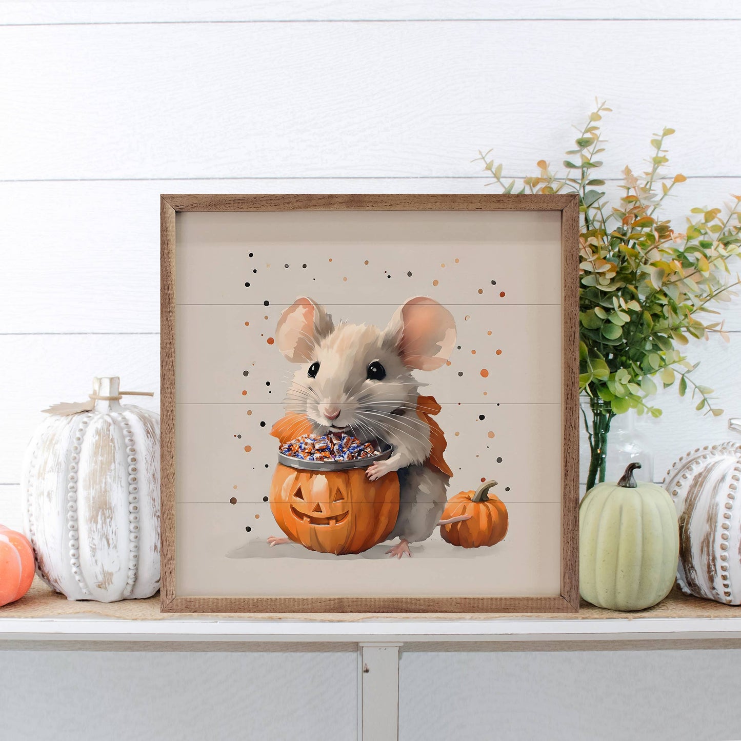 Kendrick Home - Trick Or Treat Mouse: 12 x 12 x 1.5