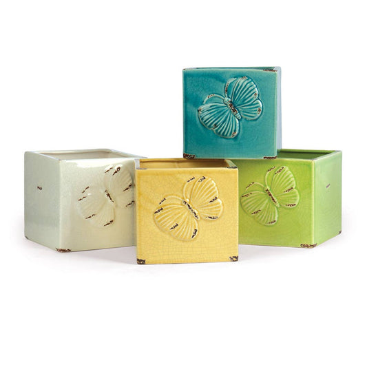 Willow Group - SQ CERAMIC PLANTER - 4 ASST