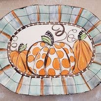 Heartfelt Traditions - Small Oval Tray (Fall Pumpkins)