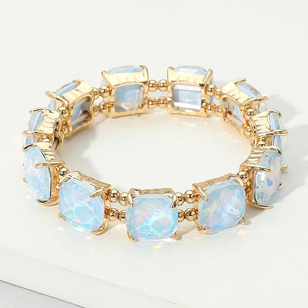 Sensibling Corp. - Cushion Square Stone Stretch Evening Bracelet: GCL