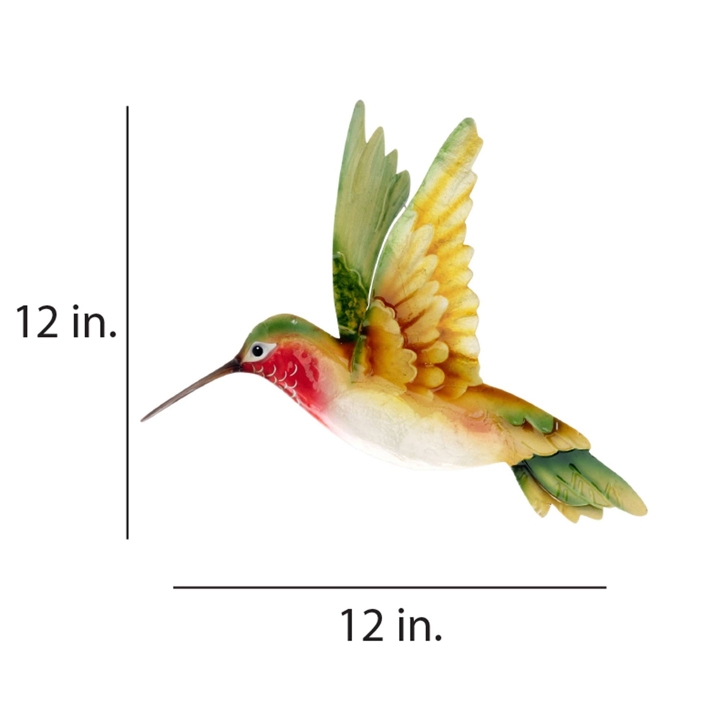 Eangee Home Design - Hummingbird Wall Decor Yellow And Green, w/ Capiz-In/Outdoor
