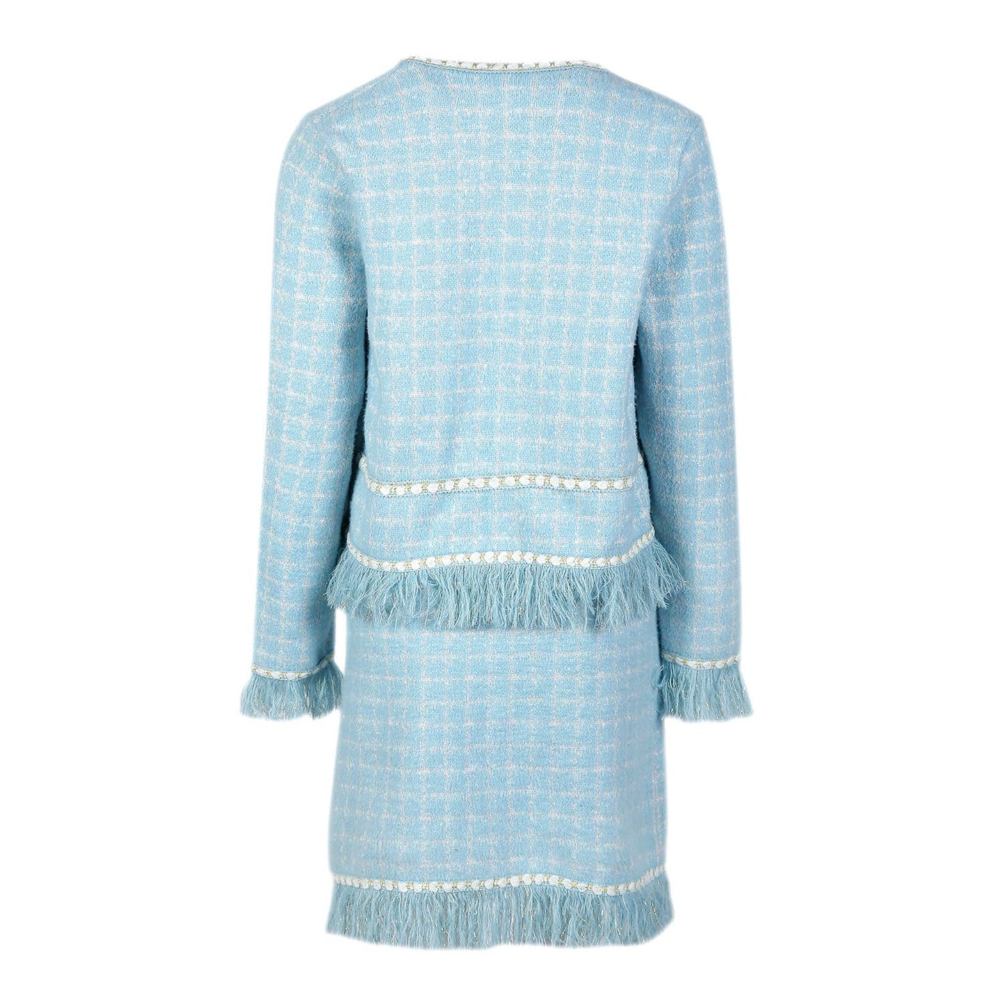 PEACH ACCESSORIES - SD194 Matching set soft cardigan and skirt in Blue