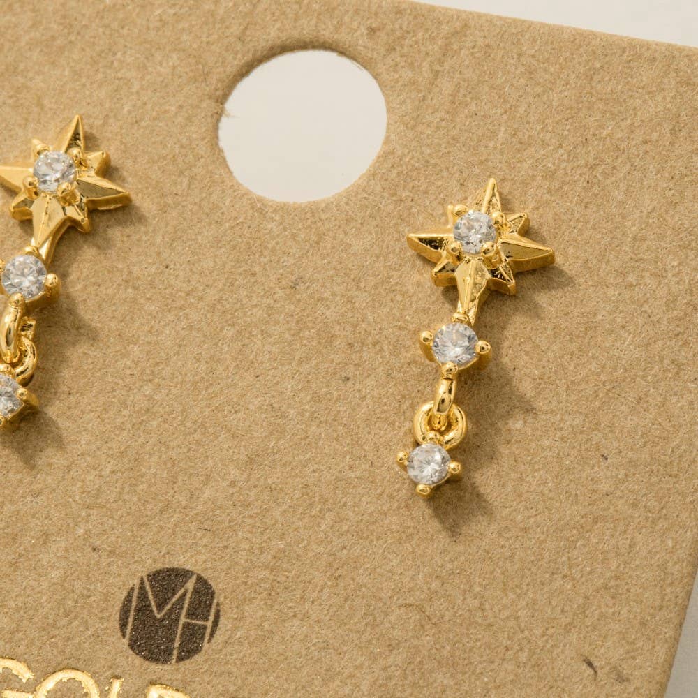 The Looks by Fame Accessories - Mini Star Layered Drop Earrings: G