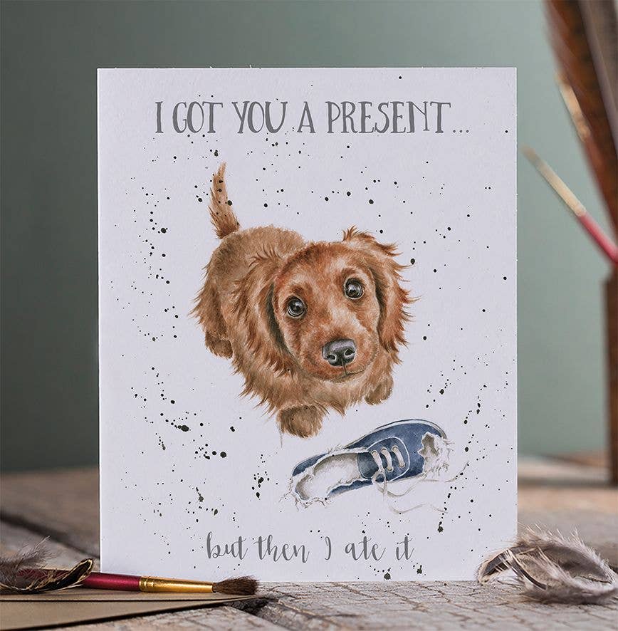 Wrendale Designs - I Got You A Present - Single Card
