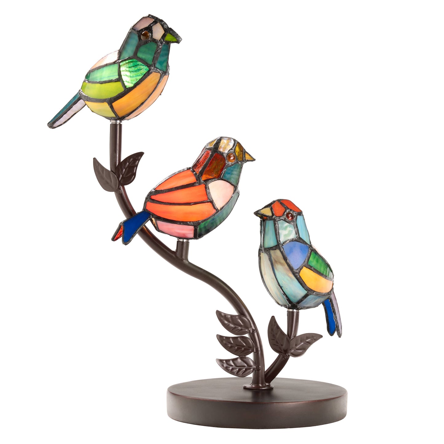 River of Goods - 15"H Tiffany-Style Stained Glass Bird Novelty Table Lamp