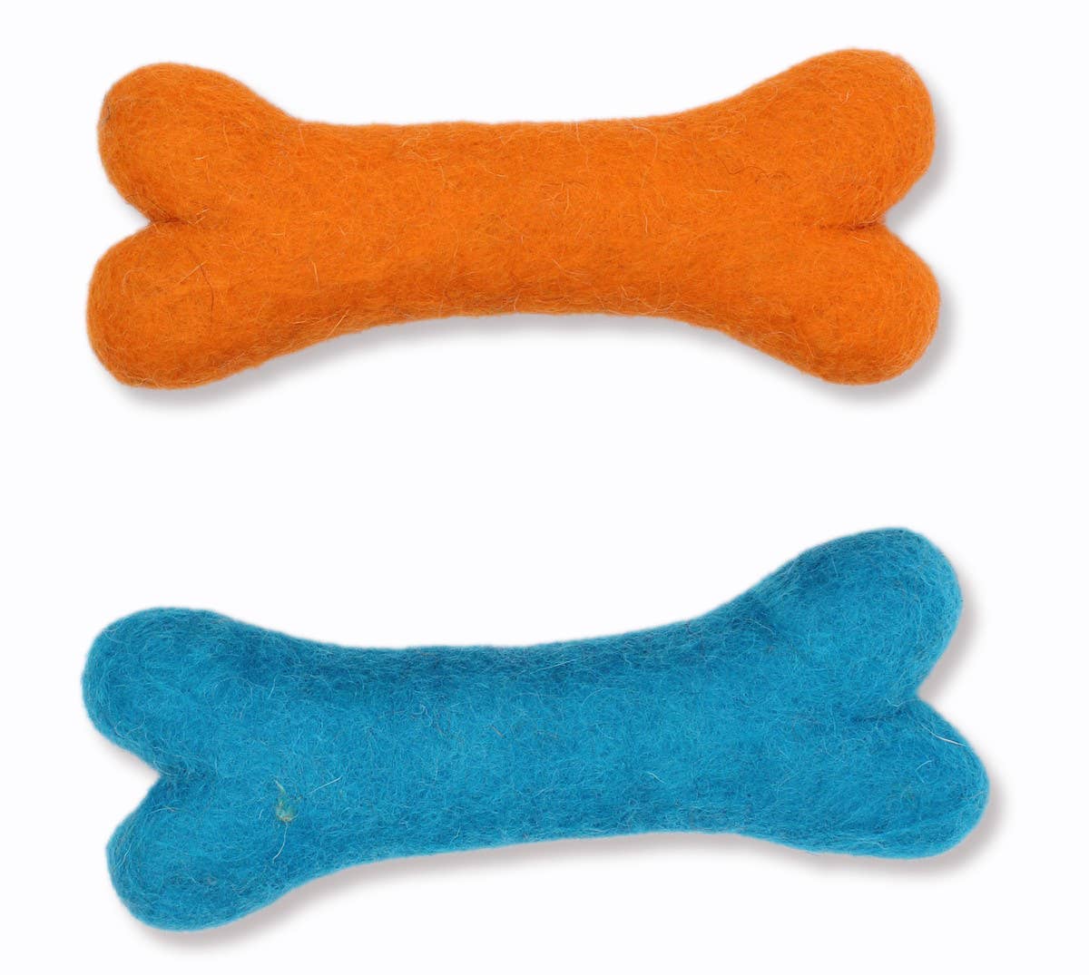 Ethical Global - Eco Wool Dog Bones/Toys: Fun Colors (Fair Trade): Orange / Large
