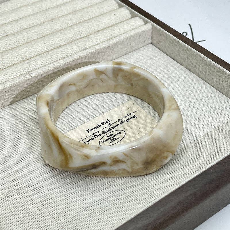 Dipped Shop - Vintage Irregular Acetate Wide Cuff Bracelet DP25D714: B Black