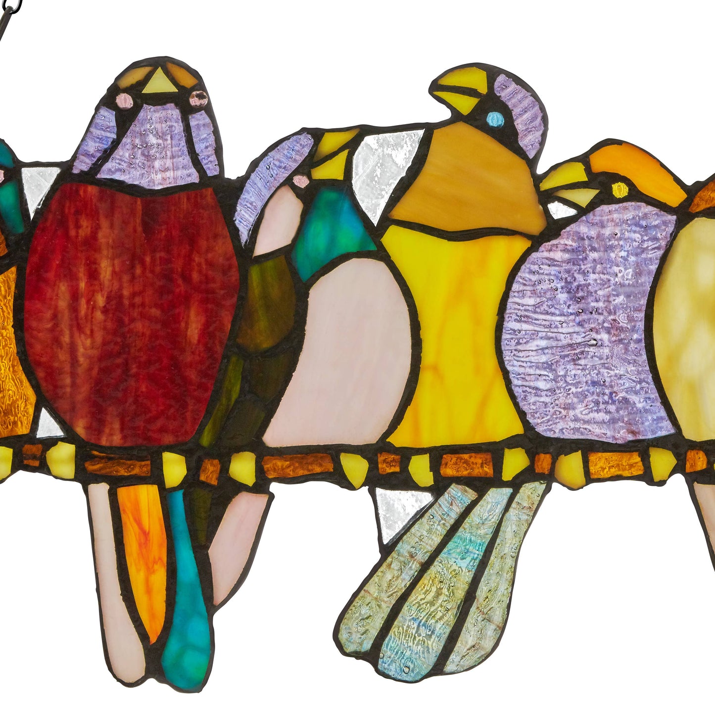 River of Goods - 9.5"H Marisol Multicolor Birds Stained Glass Window Panel