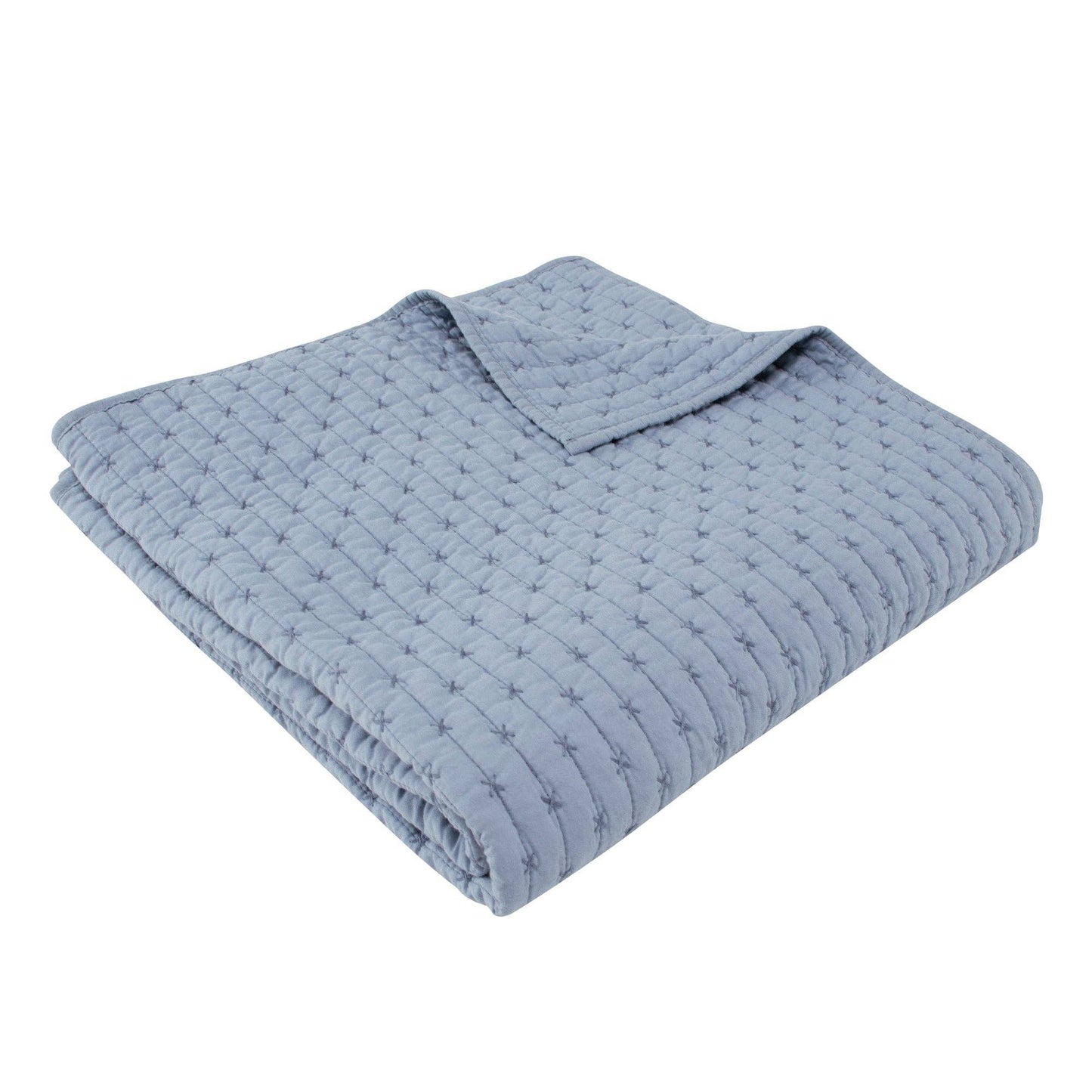 Levtex Home - Cross Stitch Quilted Throw: Chambray
