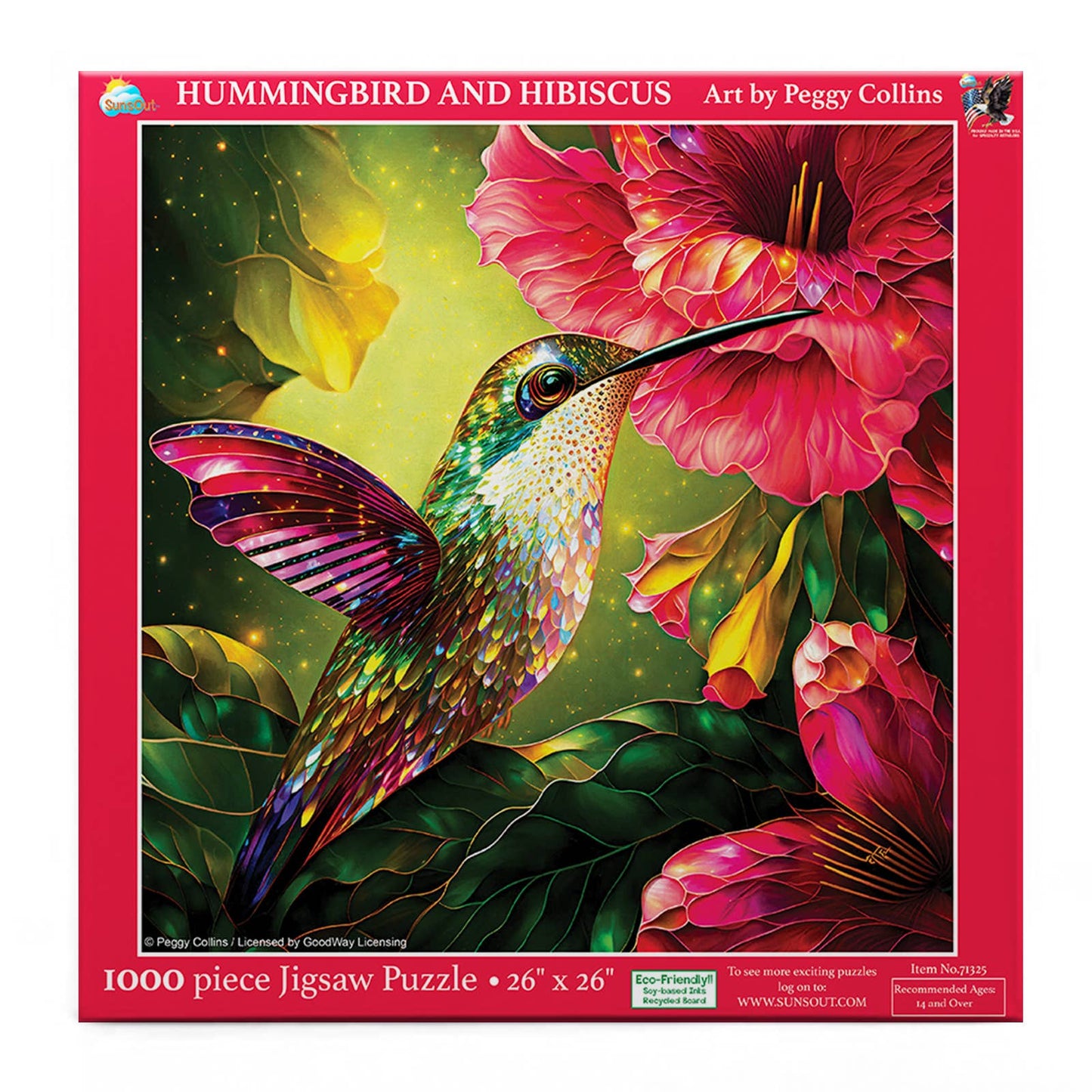 SunsOut - 1304 Hummingbird and Hibiscus 1000 pc Puzzle