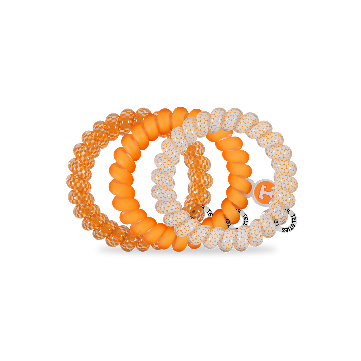 TELETIES - Spiral Hair Coils | Large | Go Vols! Hair Ties
