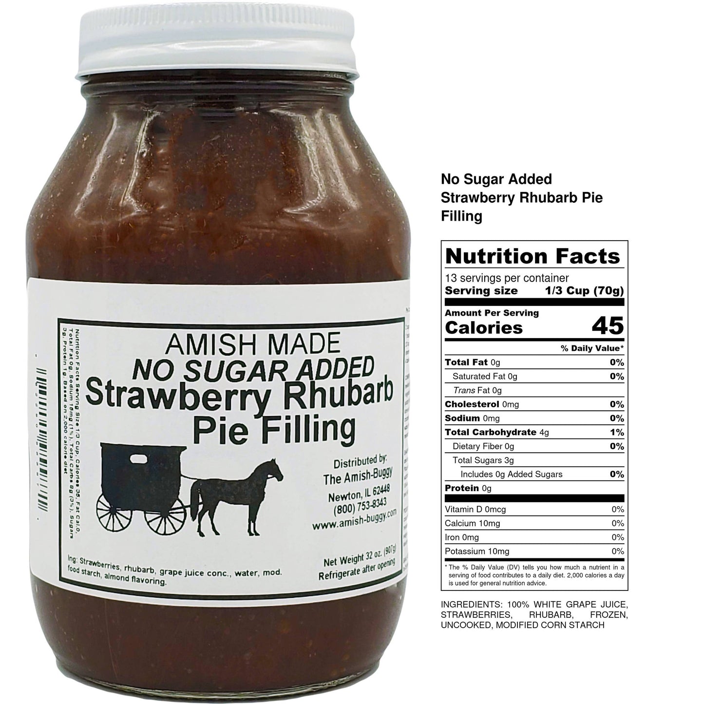 Arndt's Fudgery LLC - Amish Pie Filling - 32 Oz Jar: No Sugar Added Peach