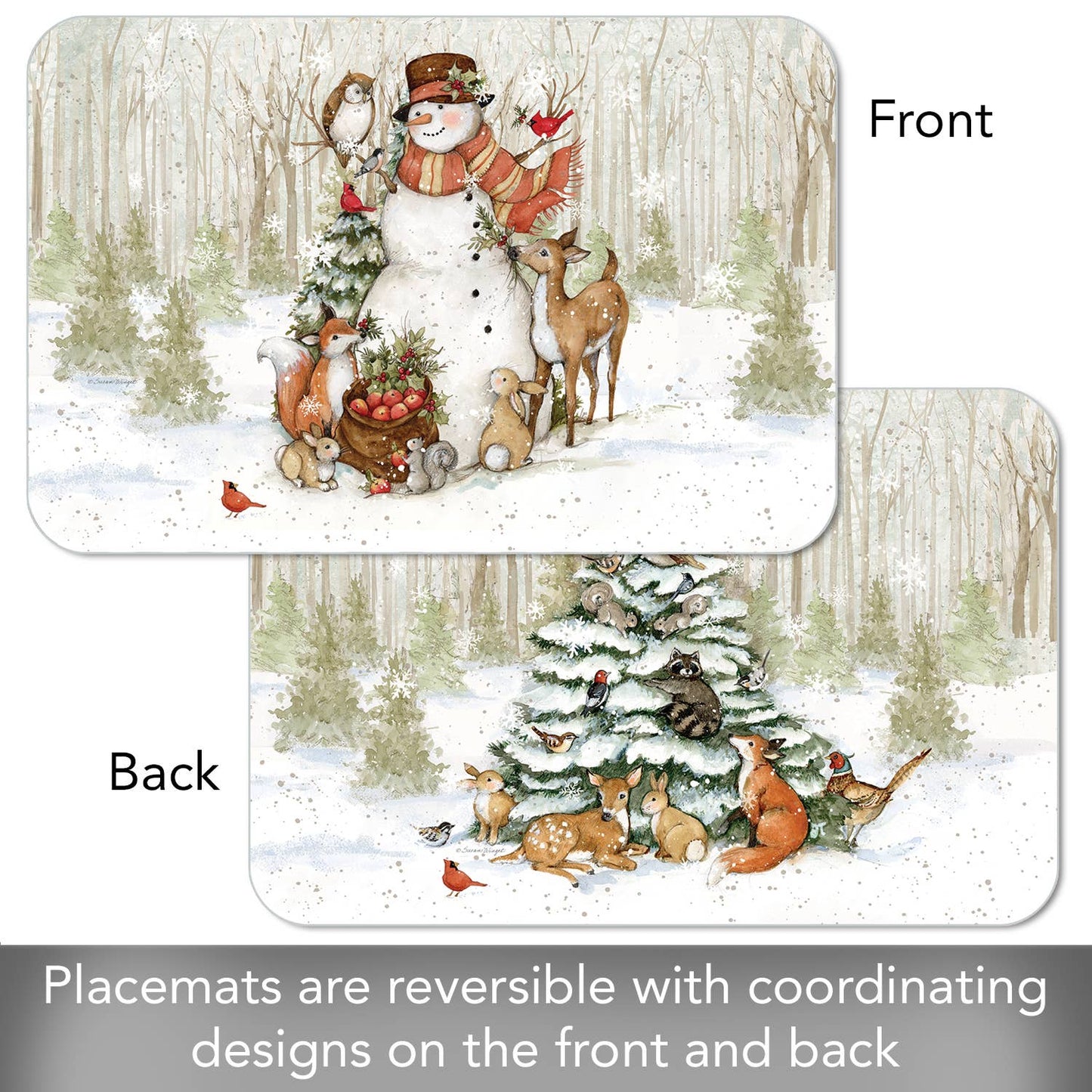 CounterArt/Highland Home/Thirstystone - Winter Forest Reversible Rectangular Plastic Placemat