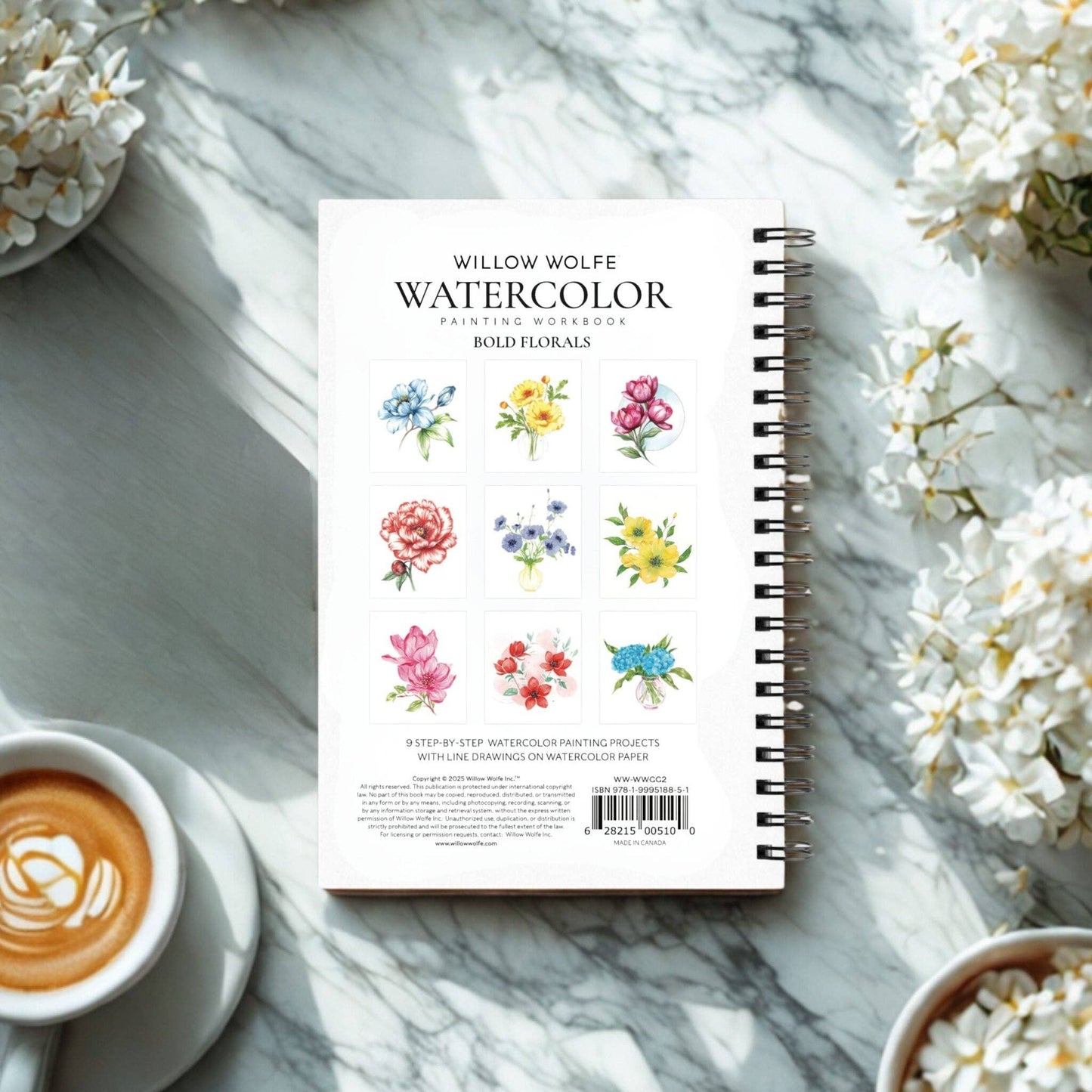 Willow Wolfe USA - Bold Flowers Watercolor Workbook