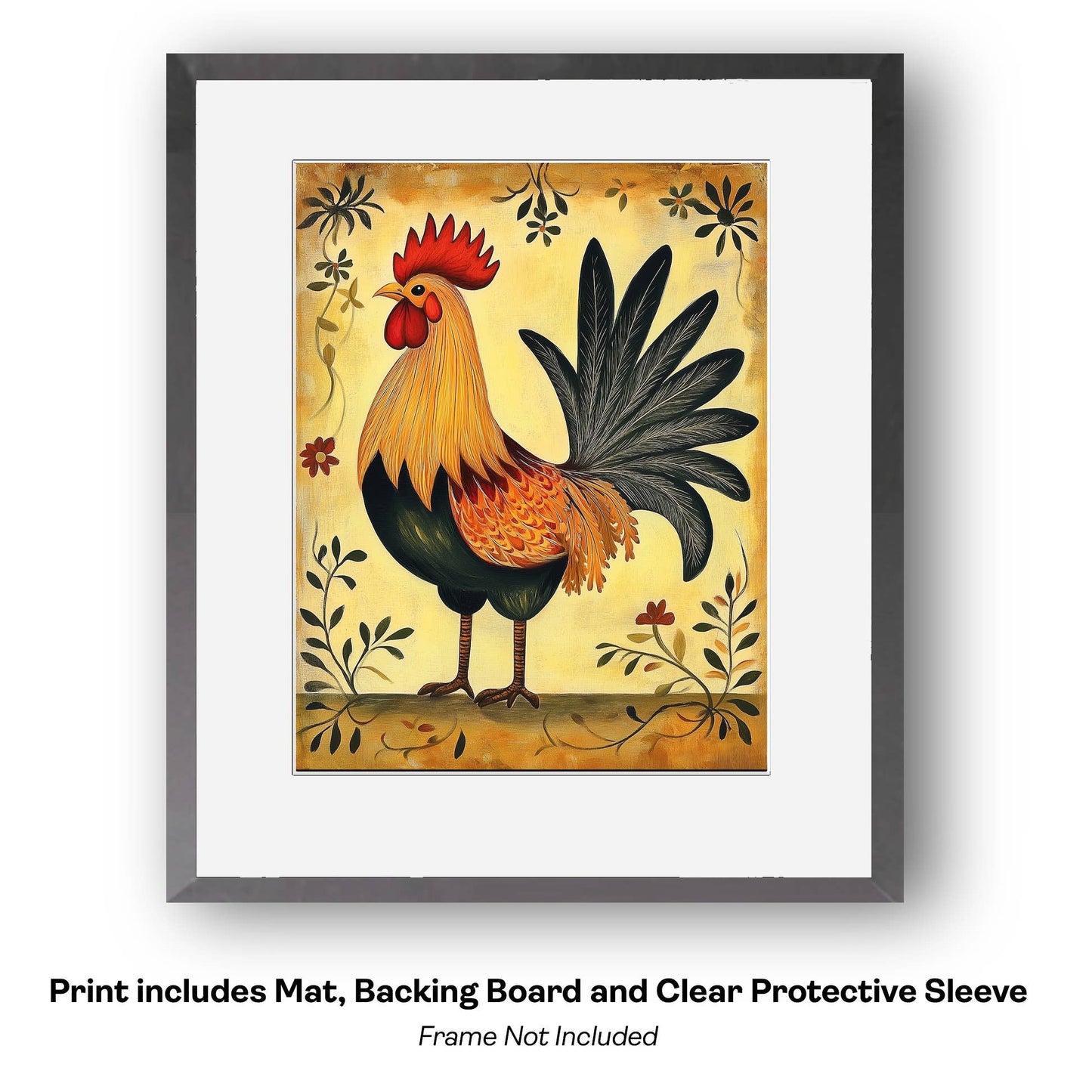 Mowbi - Folk Art Butterfly Fairy -  Folk Art Prints – 8″x10″ Artwork in 11″x14″ Mat