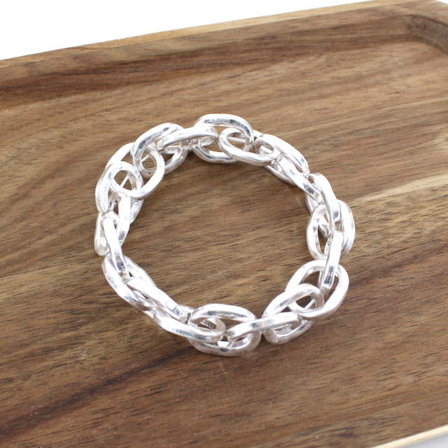 Pretty Persuasions - B24002 Chain Link Stretch Bracelet: 01 WG