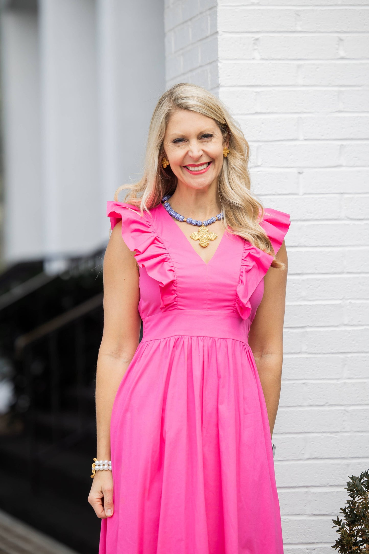 Hidden Truth Jewelry - Blue and White Glass with Andrea Cross