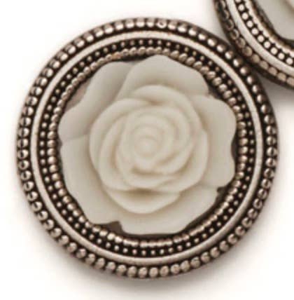 MagneButton - Low Dome Cream Rose Magnet Button Pin Set