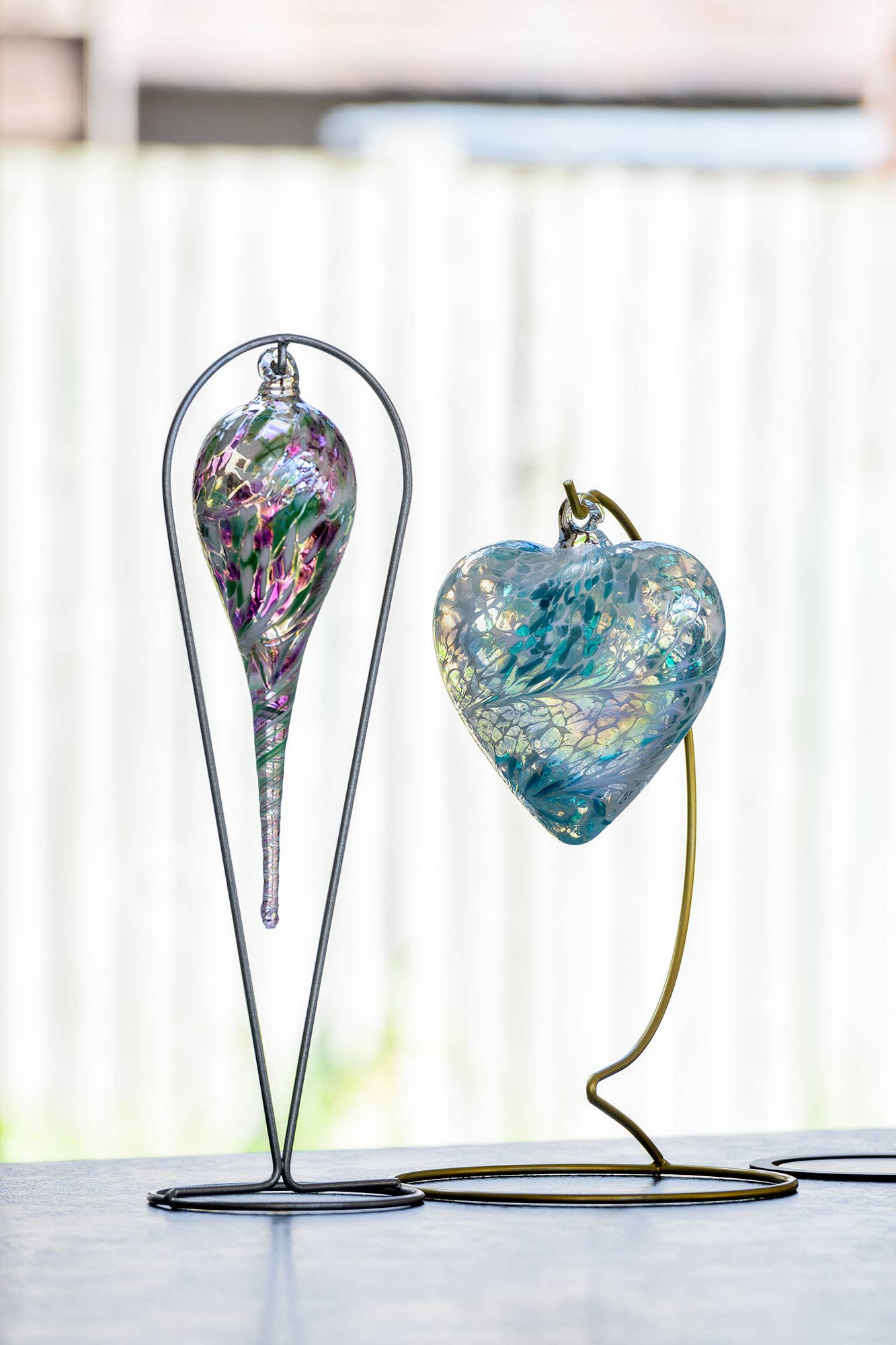 Sienna Glass - 12cm Friendship Heart - Pastel Blue