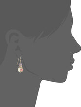 Load image into Gallery viewer, 1928 Jewelry - 1928 Jewelry Pink Floral Decal Beaded Drop Earrings