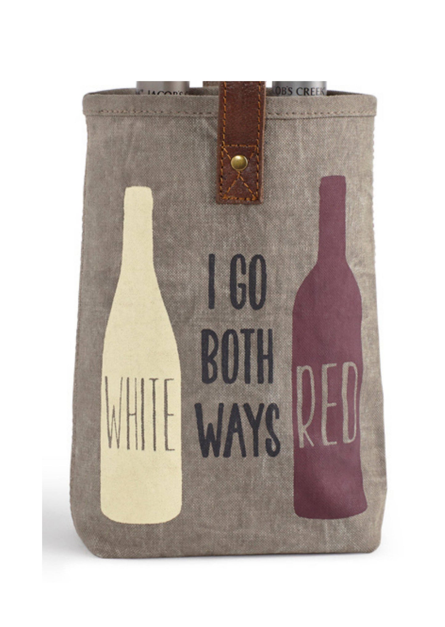 Mona B. - Both Ways Up-Cycled Canvas and Leather Double Wine Tote Bag